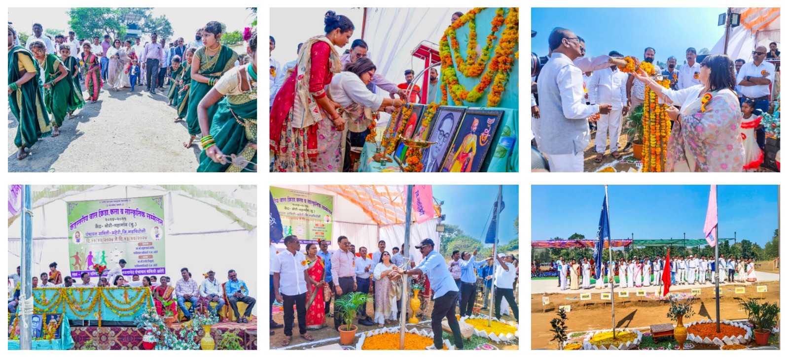 Flag hoisting ceremony at a tribal school supported by MIAM
