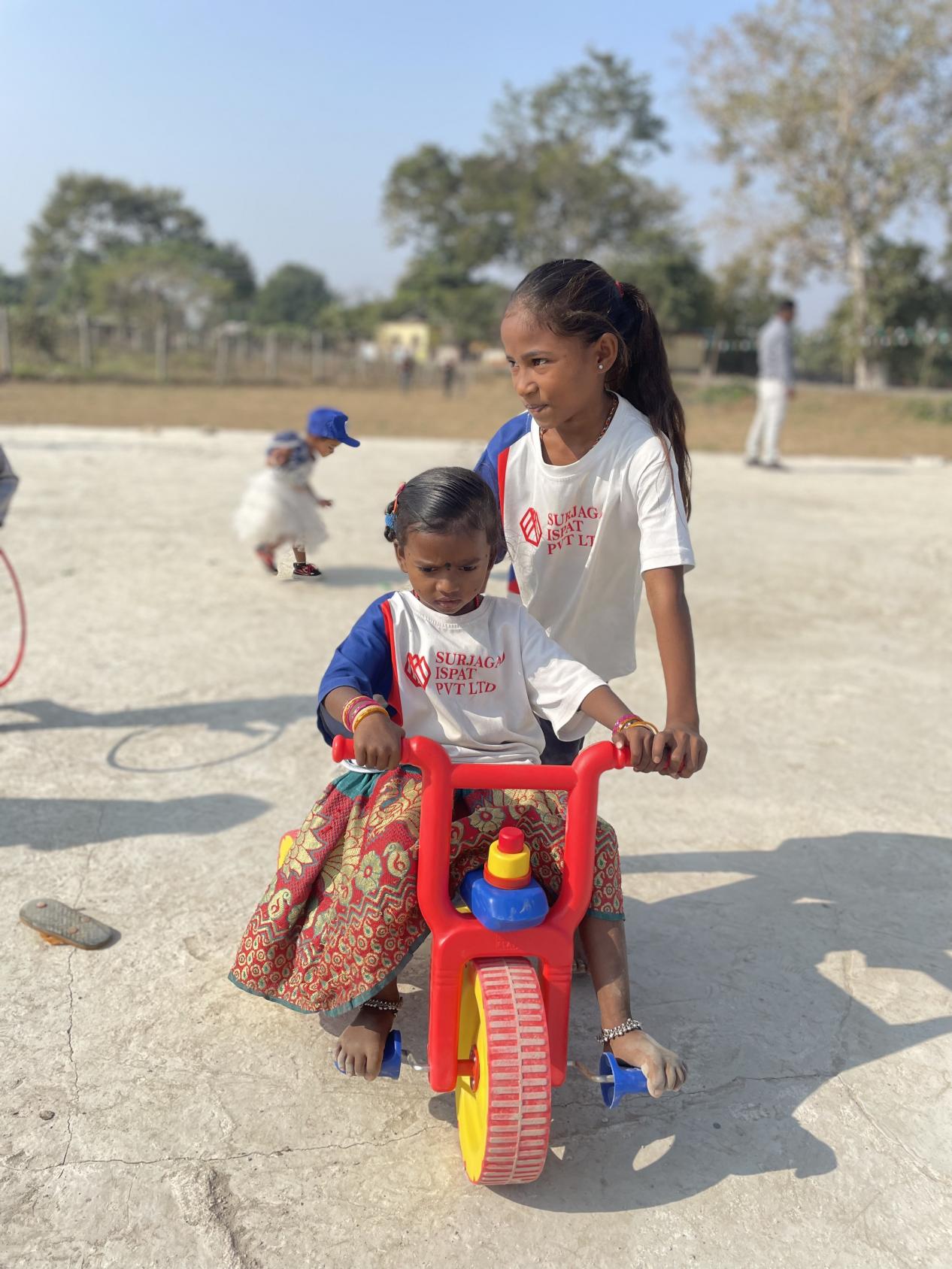 Children attending school activities